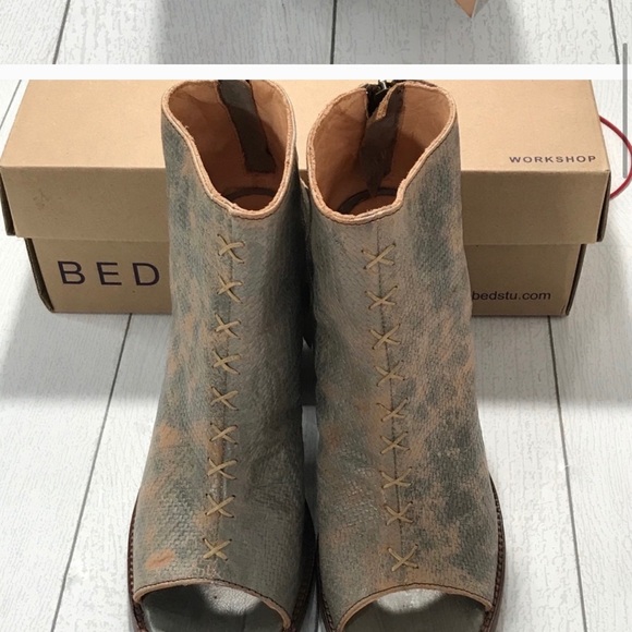 BED STU ONSET P. Peep Toe Booties Size 10 - Picture 3 of 13